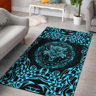 Ligerking Area Rug - Fenrir Viking Cyan 3D A27