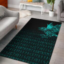 Ligerking Area Rug - The Raven Of Odin Rune Cyan A27