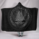 Ligerking Hooded Blanket Celtic And Valknut and Tree of Life Yggrdrasil A7