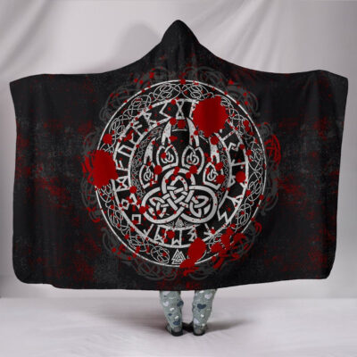 Ligerking Hooded Blanket - Viking Bear Claws Blood Tattoo A27