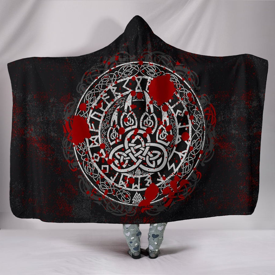 Ligerking Hooded Blanket - Viking Bear Claws Blood Tattoo A27