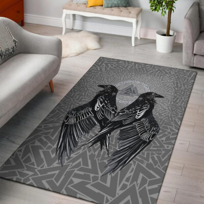 Ligerking Area Rug Raven Valknut A15