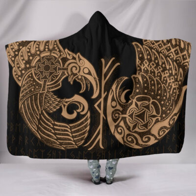Ligerking Hooded Blanket Raven Tattoo A7