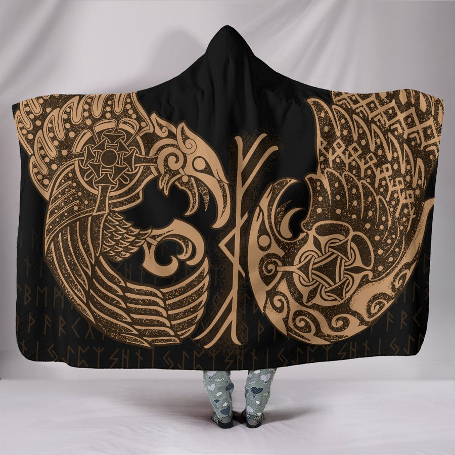 Ligerking Hooded Blanket Raven Tattoo A7