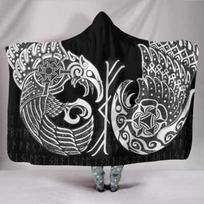 Ligerking Hooded Blanket Raven Tattoo A7