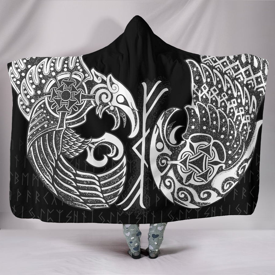 Ligerking Hooded Blanket Raven Tattoo A7