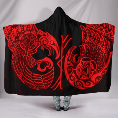 Ligerking Hooded Blanket Raven Tattoo A7