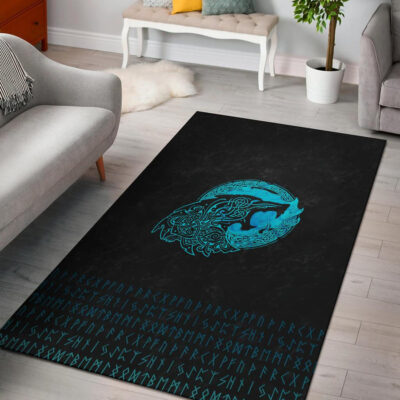 Ligerking Area Rug - Fenrir Wolf Cyan A31