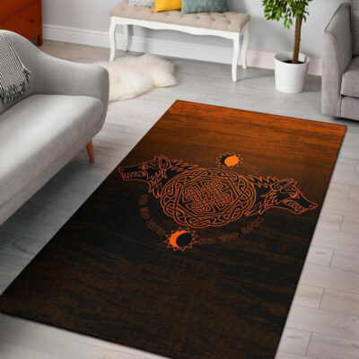 Ligerking Area Rug, Skoll And Hati Orange A31