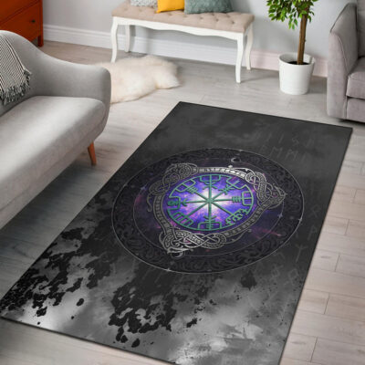 Ligerking Area Rug - Viking Vegvisir and Celtic Tattoo Area Rug A35