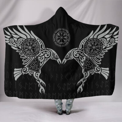 Ligerking Hooded Blanket The Raven of Odin Tattoo