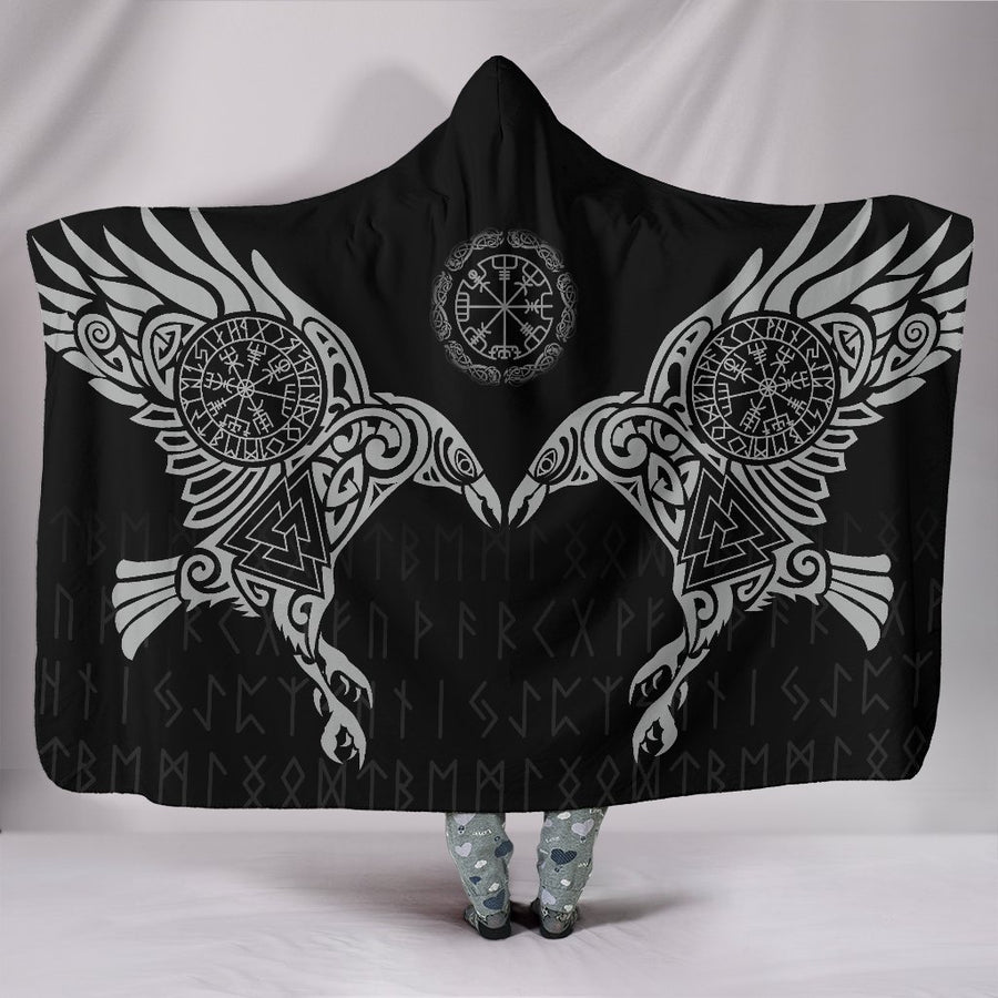 Ligerking Hooded Blanket The Raven of Odin Tattoo
