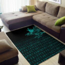Ligerking Area Rug - The Raven Of Odin Rune Cyan A27