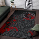 Ligerking Area Rug - Odin Raven Rune Futhark Blood A27