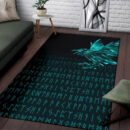 Ligerking Area Rug - The Raven Of Odin Rune Cyan A27