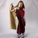 Ligerking - Hooded Blanket Raven of Odin and Symbol Viking on Blood Background A27