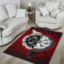 Ligerking - Area Rug Raven of Odin and Symbol Viking on Blood Background A27