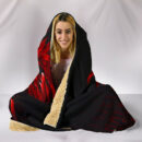 Ligerking Hooded Blanket - The Raven Of Odin Rune, Red A27