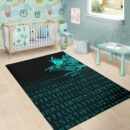Ligerking Area Rug - The Raven Of Odin Rune Cyan A27