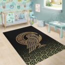 Ligerking - Area Rug Owl Celtic On Triskels Background A27