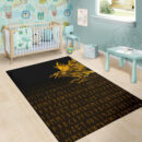 Ligerking Area Rug - The Raven Of Odin Rune, Gold A27