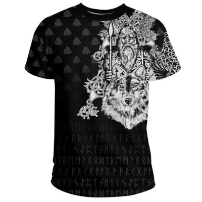 Viking T-Shirt - Old Norse Odin Tattoo A7