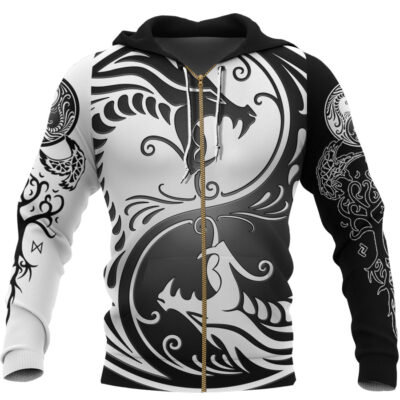 Ligerking Zip Hoodie - Ying Yang Dragon A21