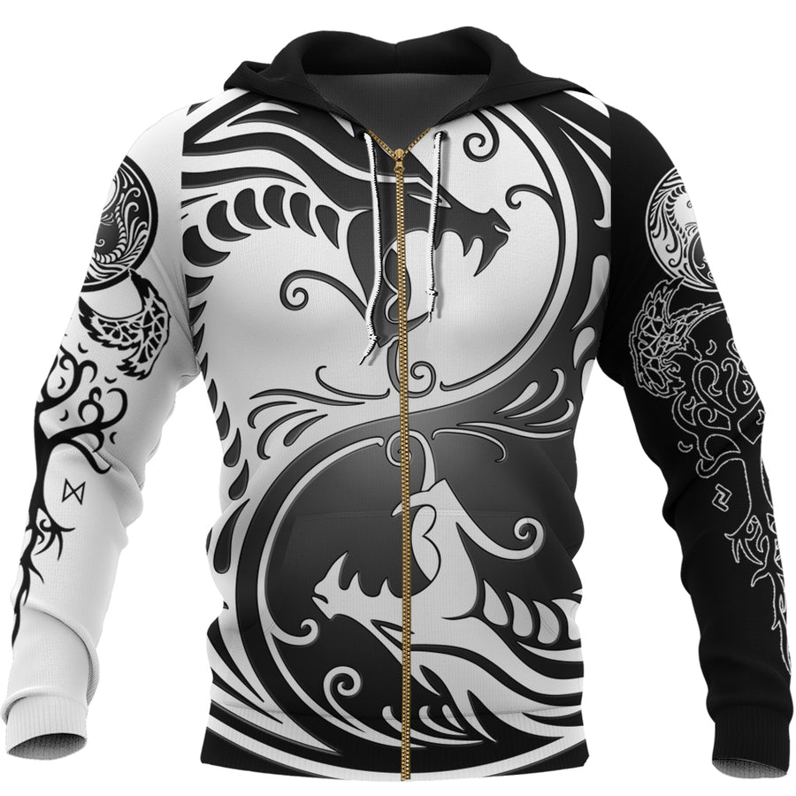 Ligerking Zip Hoodie - Ying Yang Dragon A21
