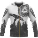 Ligerking Raven And Wolf In Pine Forest Zip Hoodie A21