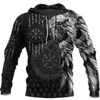 Ligerking Hoodie - Raven and Ouroboros Brush Style Hoodie A35