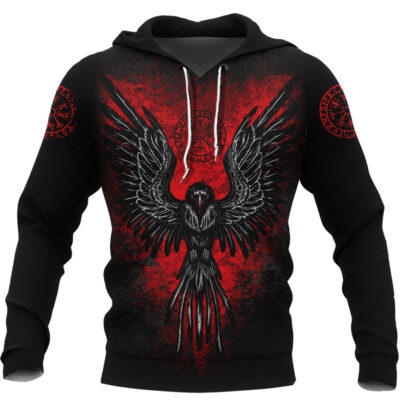 Ligerking - Viking Raven Vegvisir Hoodie A35
