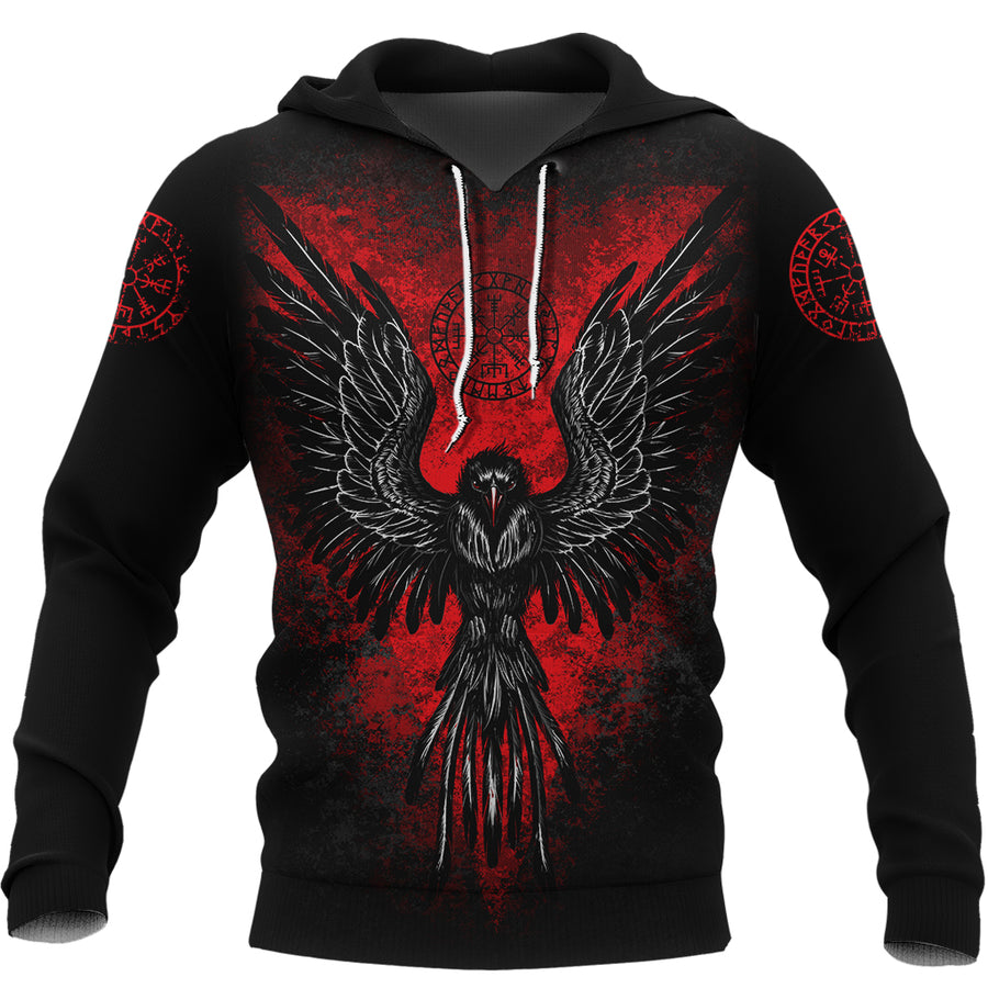 Ligerking - Viking Raven Vegvisir Hoodie A35