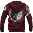 Ligerking - Zip Hoodie Raven of Odin and Symbol Viking on Blood Background A27