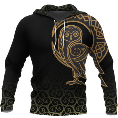 Ligerking Hoodie Owl Celtic On Triskele Background A27