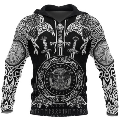 Ligerking Hoodie - Huginn and Muniin With Mjolnir A27