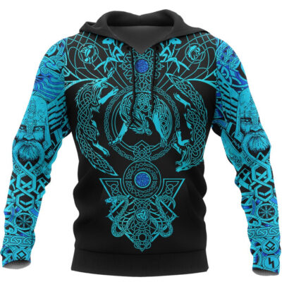 Ligerking Hoodie Tattoo All Over Print Blue A7
