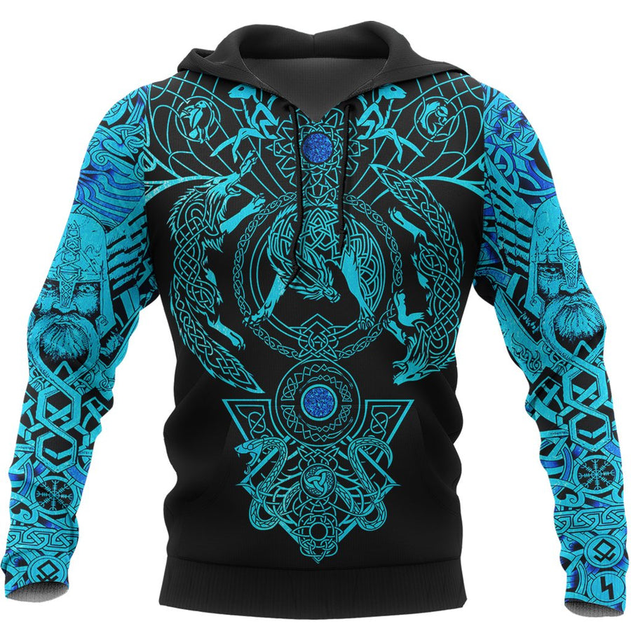 Ligerking Hoodie Tattoo All Over Print Blue A7