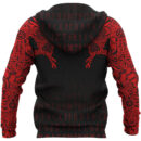 Ligerking Hoodie - The Raven Of Odin Tattoo Special Red (Zip) A7