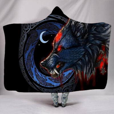 Ligerking Hooded Blanket - Fenrir Vikings Wolf 3D - ML