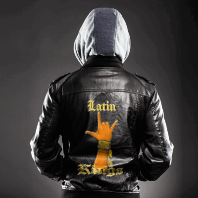 Ligerking Jacket - Latin Kings Crown Zipper Leather Jacket A31