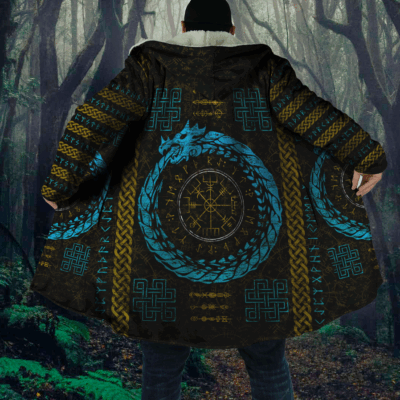 Ligerking Cloak Dragon Vegvisir with Runic Scandinavian A31