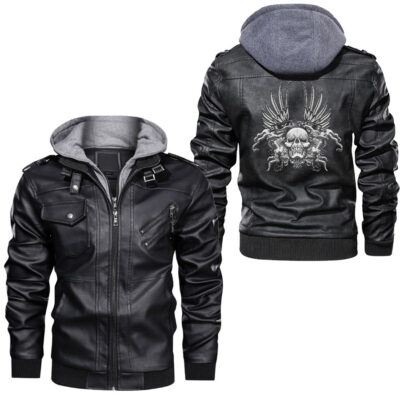 Ligerking - Skull Viking Leather Jacket A95