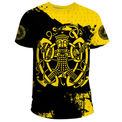 Ligerking T Shirt, Loki Bound Triskele Rune Gold A31