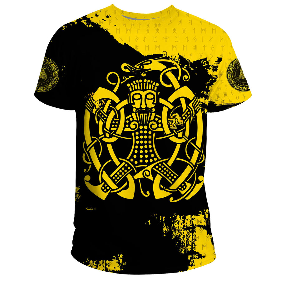 Ligerking T Shirt, Loki Bound Triskele Rune Gold A31