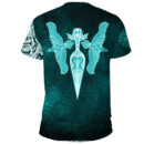 Ligerking T-Shirt - Cyan Spear Of The God Odin - Gungnir And Two Cyan Ravens Style A27