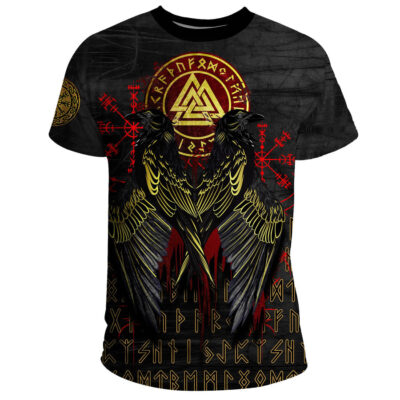 Ligerking T-Shirt - Vikings Valknut and Ravens Tattoo A7