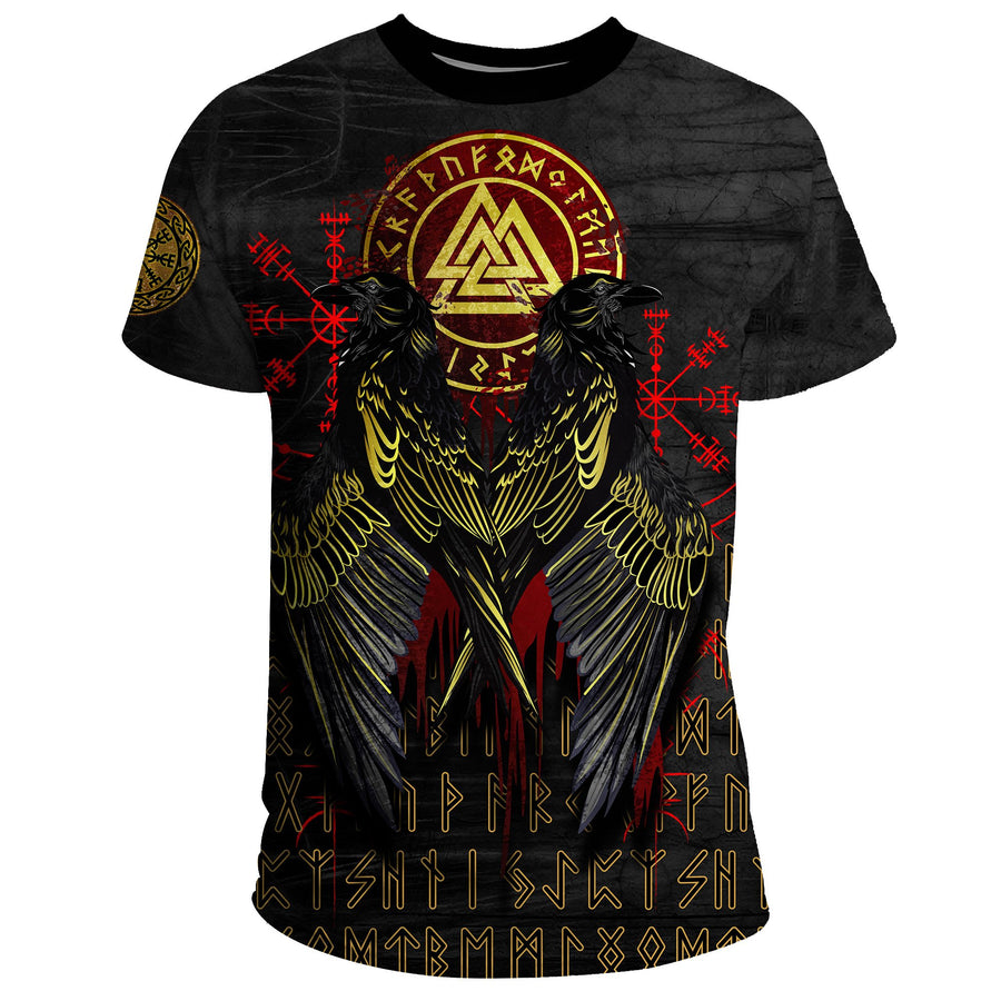 Ligerking T-Shirt - Vikings Valknut and Ravens Tattoo A7