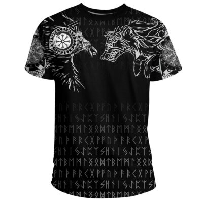 Viking T-Shirt - Raven and Wolf Special Tattoo A7