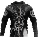 Ligerking - Raven and Wolf of Odin Zip Hoodie A35