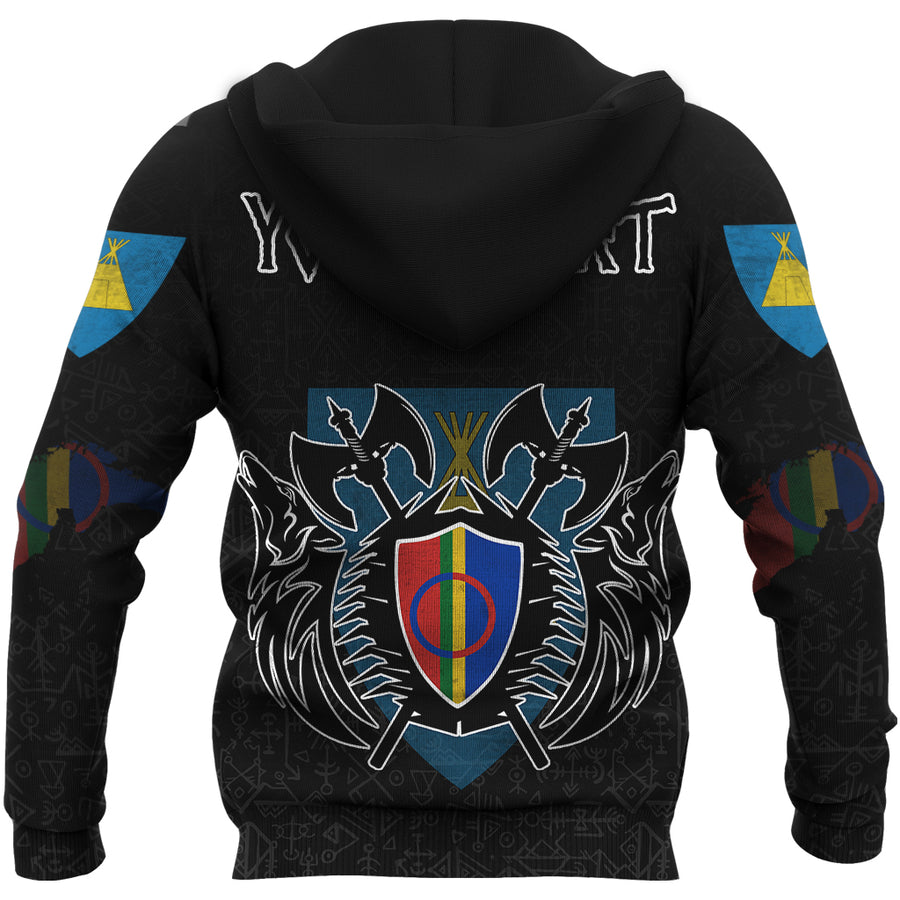 (Custom) Ligerking - Sami Flag and Map Hoodie style Viking Geri & Freki A35 - Image 2